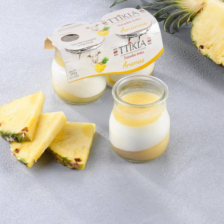 Les Fromages blanc de brebis tricouche à l'ananas "Ttika"