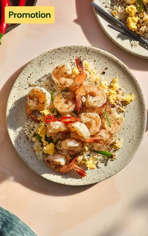 Les Crevettes sel et poivre au riz sauté
