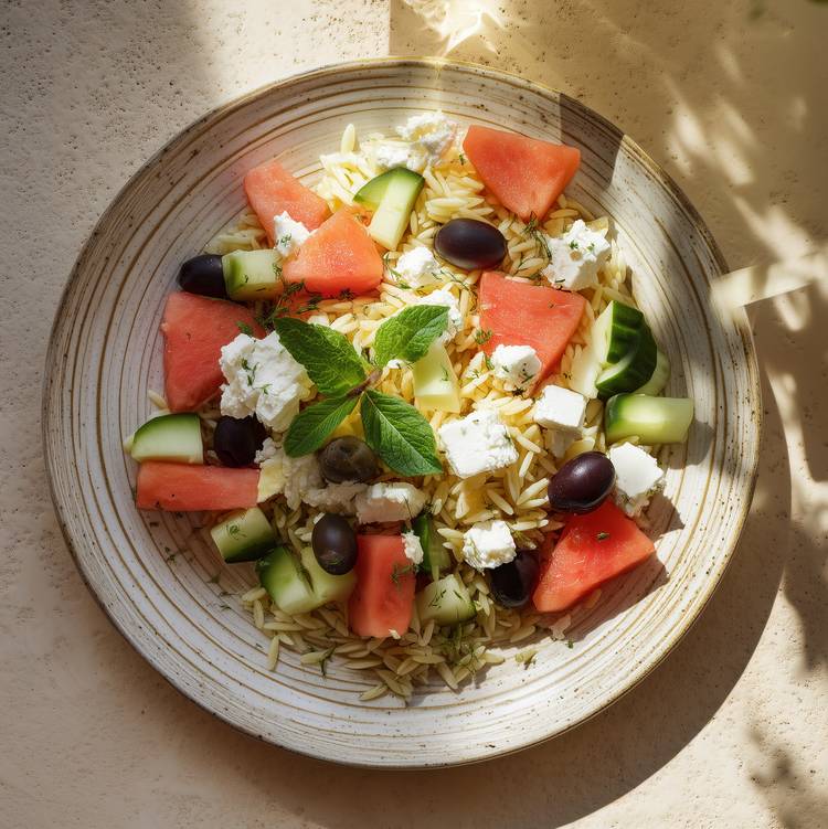 La Salade orzo, concombre, pastèque & feta