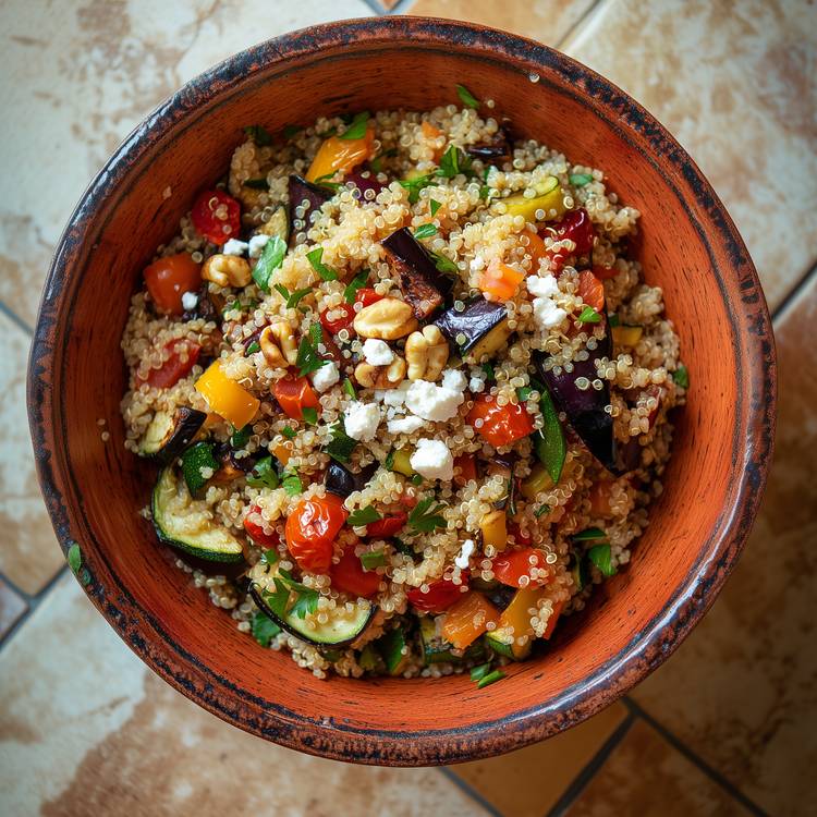 Le Quinoa aux légumes rôtis et feta