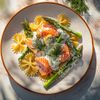 Les Farfalles aux asperges et au saumon fumé