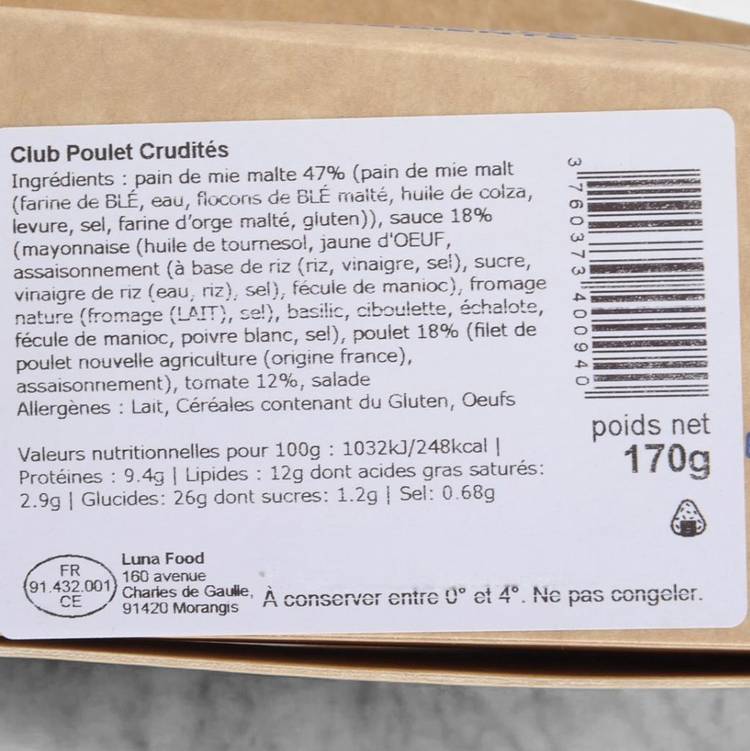 Le Club poulet crudités - 2