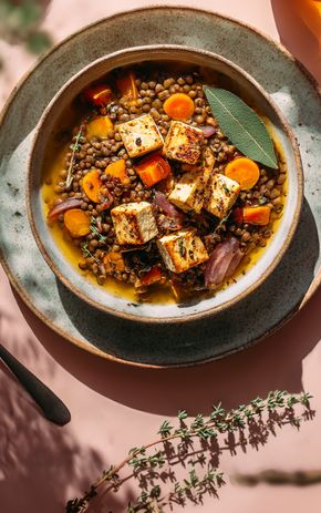 La Soupe de lentilles au tofu