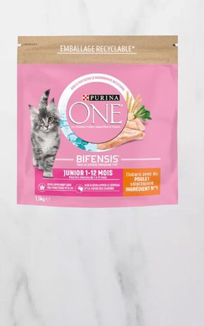 Les Croquettes junior pour chaton au poulet  "Purina One"
