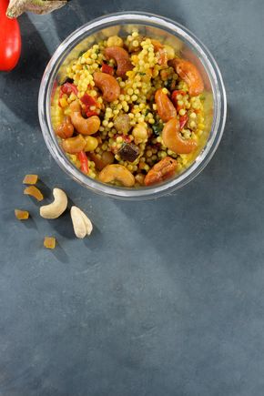 Les Perles aux poivrons et aubergines grillées