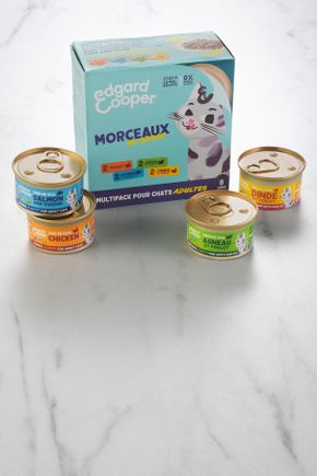 Le Multipack de pâtés morceaux en sauce pour chat "Edgard & Cooper"