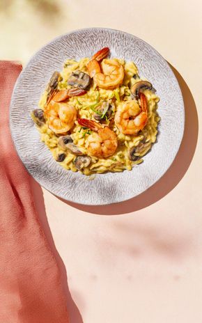 L’Orzo crémeux au curry, crevettes et poireaux