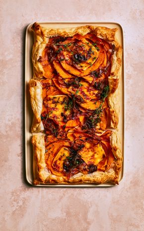 La Tarte fine au potimarron et halloumi