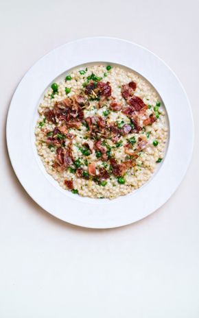 Les perles de blé crémeuses aux lardons