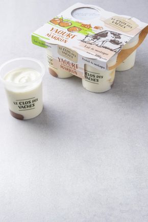 Les Yaourts brassés  marron "Le Clos des Vaches"