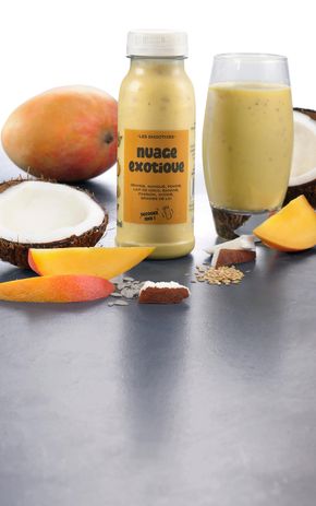 Le Smoothie mangue, coco et avoine graine de lin
