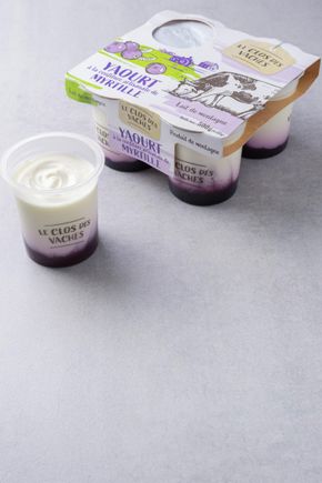 Les Yaourts brassés myrtille  "Le Clos des Vaches"