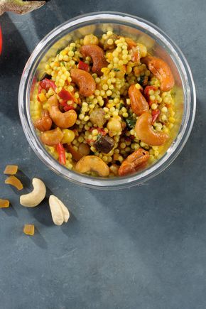 Les Perles aux poivrons et aubergines grillées