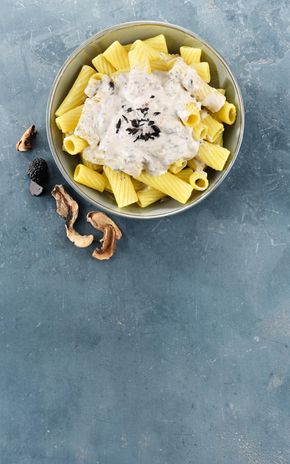 Les Tortiglioni tartufata champignons de paris et cèpes