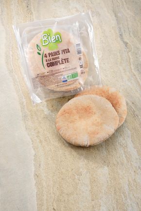 Les Pains pita à la farine complète BIO