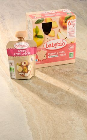 Compotes de pommes, poires, pêches BIO - dès 6 mois
