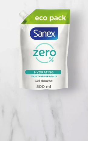 La Recharge de gel douche hypoallergénique 0% "Sanex"