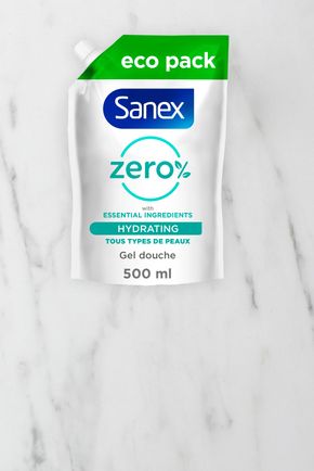 La Recharge de gel douche hypoallergénique 0% "Sanex"
