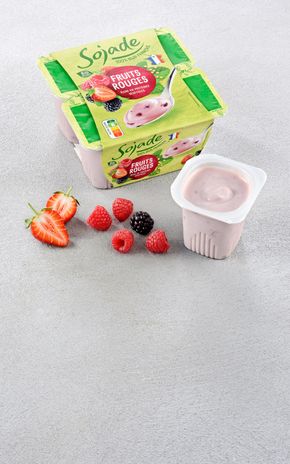 Les Yaourts soja fruits rouges  BIO "Sojade"