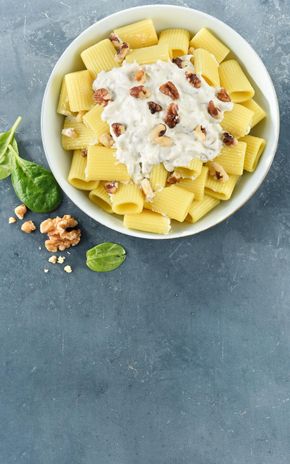 Les Rigatoni gorgonzola épinards et noix