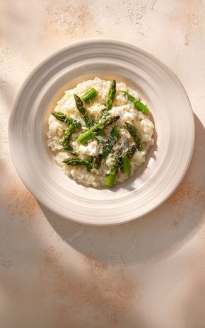 Le Risotto au chèvre et asperges vertes