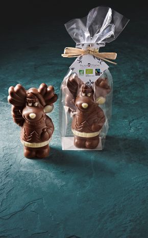 Le Caribou de Noël en chocolat au lait BIO