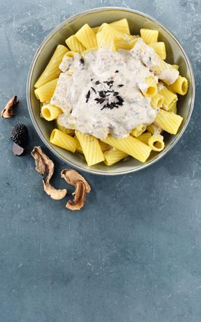 Les Tortiglioni tartufata champignons de paris et cèpes