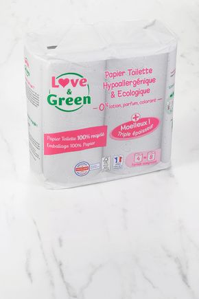 Le Papier toilette écologique triple épaisseur "Love&Green"