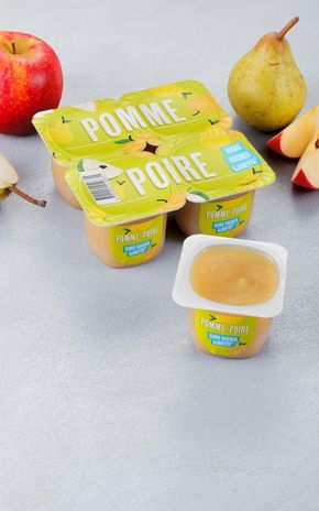 Les Compotes de pommes et poires sans sucres ajoutés