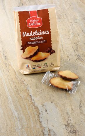 Les Madeleines nappées au chocolat au lait