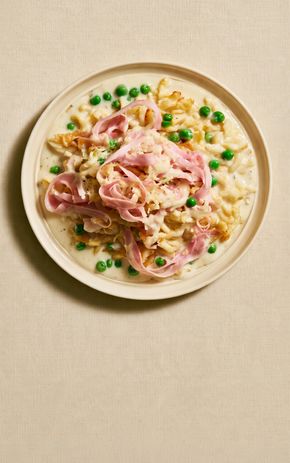 Les Spaetzle au jambon et petits pois