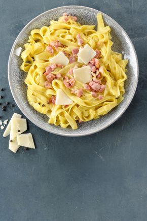 Les Tagliatelles à la Carbonara et Parmigiano Reggiano