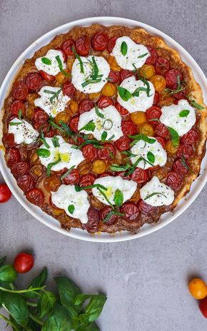 La Tarte tatin tomates basilic et burrata