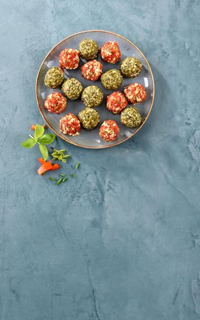 Les Billes apéritives aux mix de légumes du soleil et ail et fines herbes