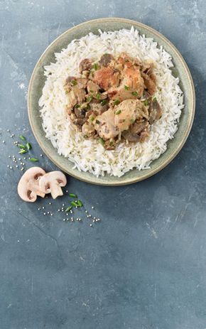 Le Poulet champignons et sauce moutarde