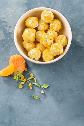 Les Billes de fromage apéritives abricot et origan