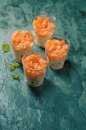Les Verrines tartare de saumon tzatziki