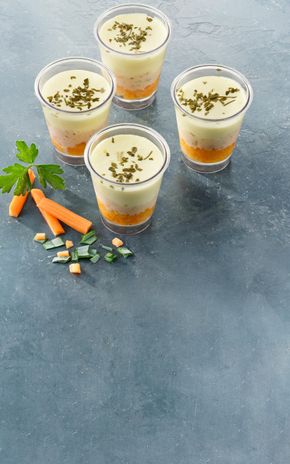 Les Verrines cabillaud et pickles de légumes