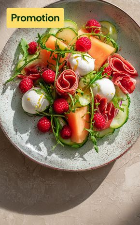 La Salade melon concombre burrata bresaola