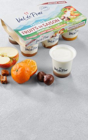 Les Yaourts brassés aux fruits de saison d'hiver "Val de Praz"