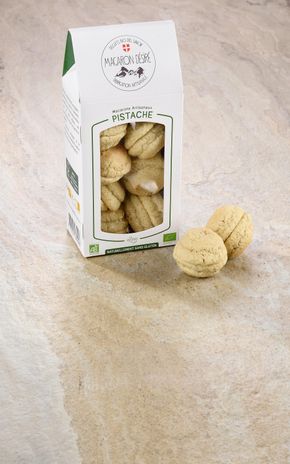 Les Macarons artisanaux pistache BIO et sans gluten
