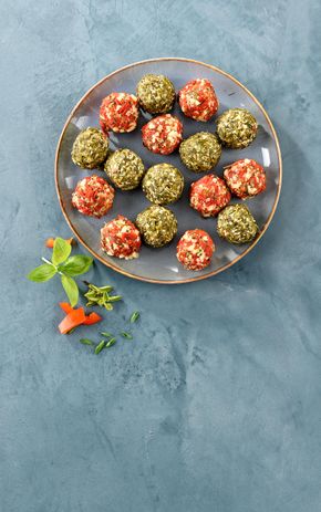 Les Billes apéritives aux mix de légumes du soleil et ail et fines herbes