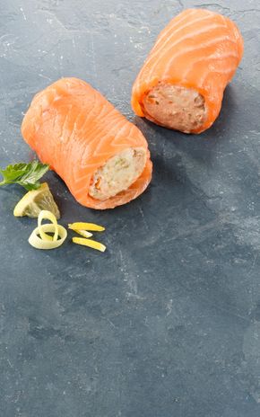 Le Ballotines de saumon St Jacques citron confit