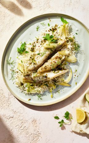 Le Merlan rôti et riz citronné