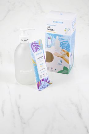 Le Gel douche tiaré kit découverte, 1 bouteille + 1 recharge "Pimpant"