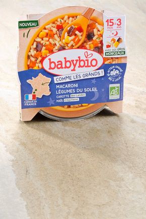 Assiette de macaroni et légumes du soleil carottes des landes BIO - dès 15 mois