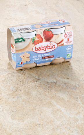Brassé pomme de Nouvelle Aquitaine fraise de notre ferme BIO- dès 6 mois
