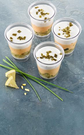 Les Verrines de saumon et fromage frais