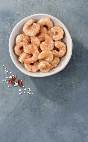 Les Crevettes décortiquées sauce aigre-douce