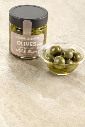 Les Olives dénoyautées à l'ail et au thym BIO